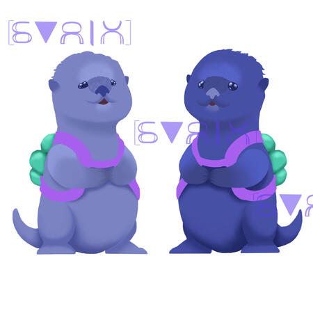 a drawing of two of my shapeshifter OCs